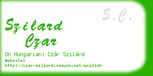 szilard czar business card